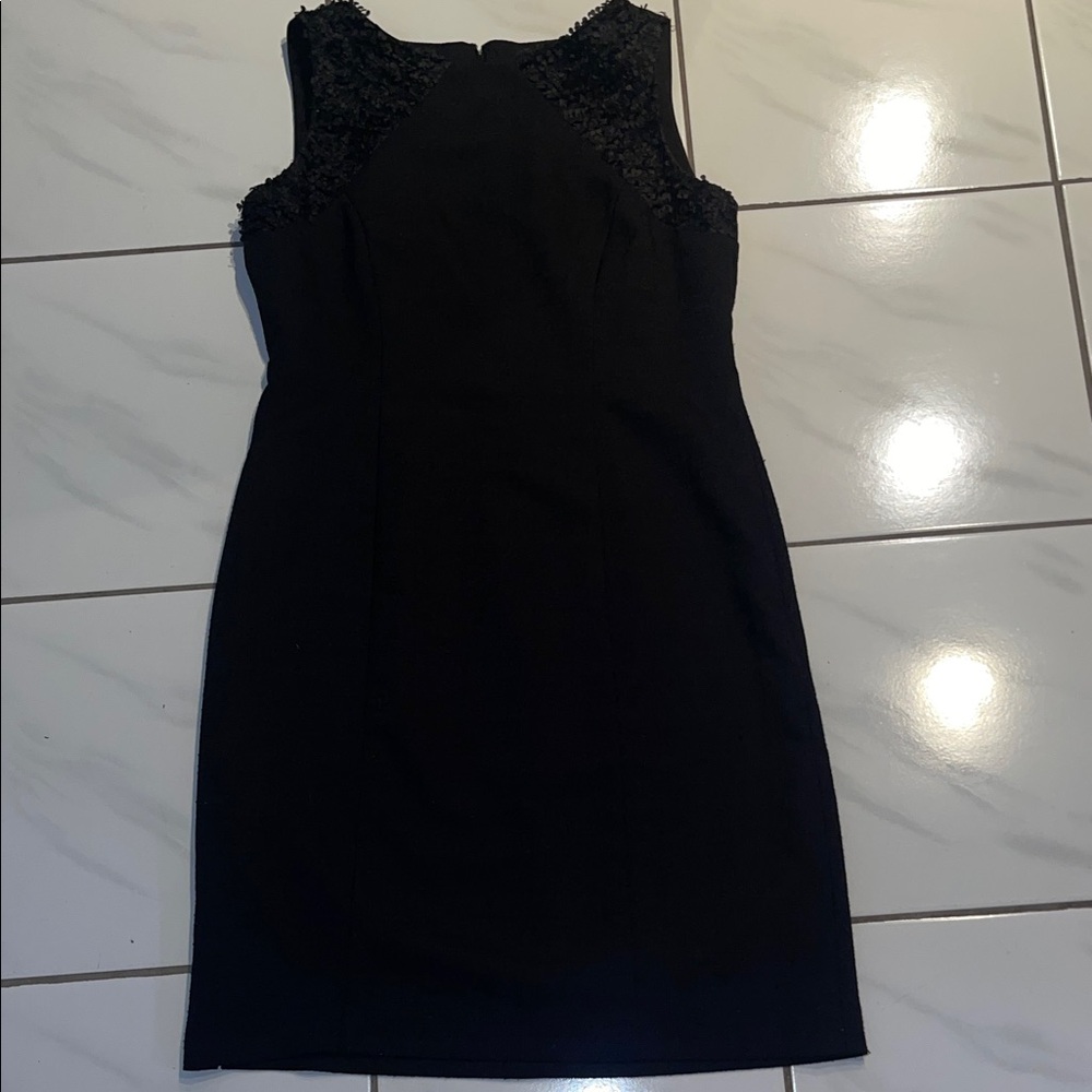 Anne Klein Black Lace Accent Midi Dress